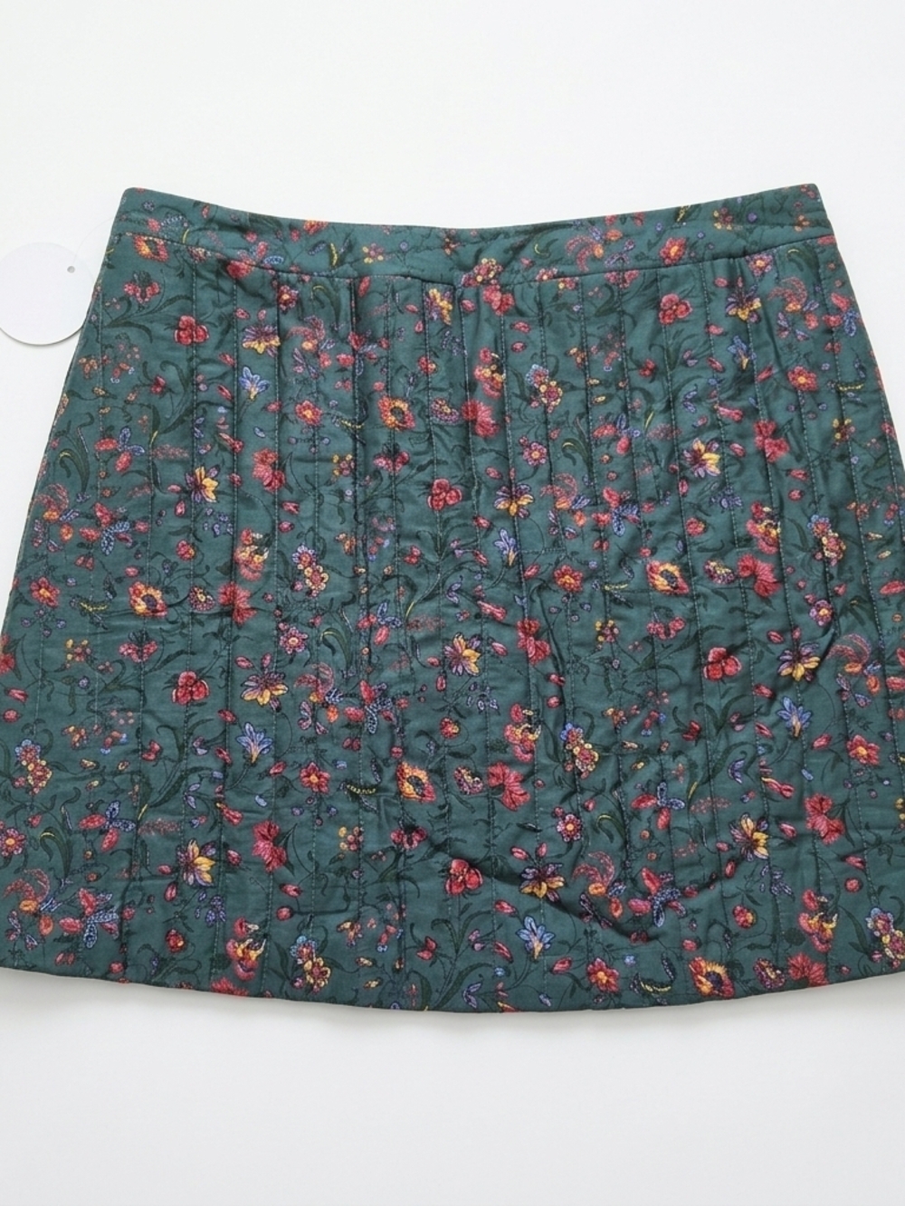 Hill House Home The Olivia Quilted Bottle Green Fleur Floral Mini Skirt Size XXL